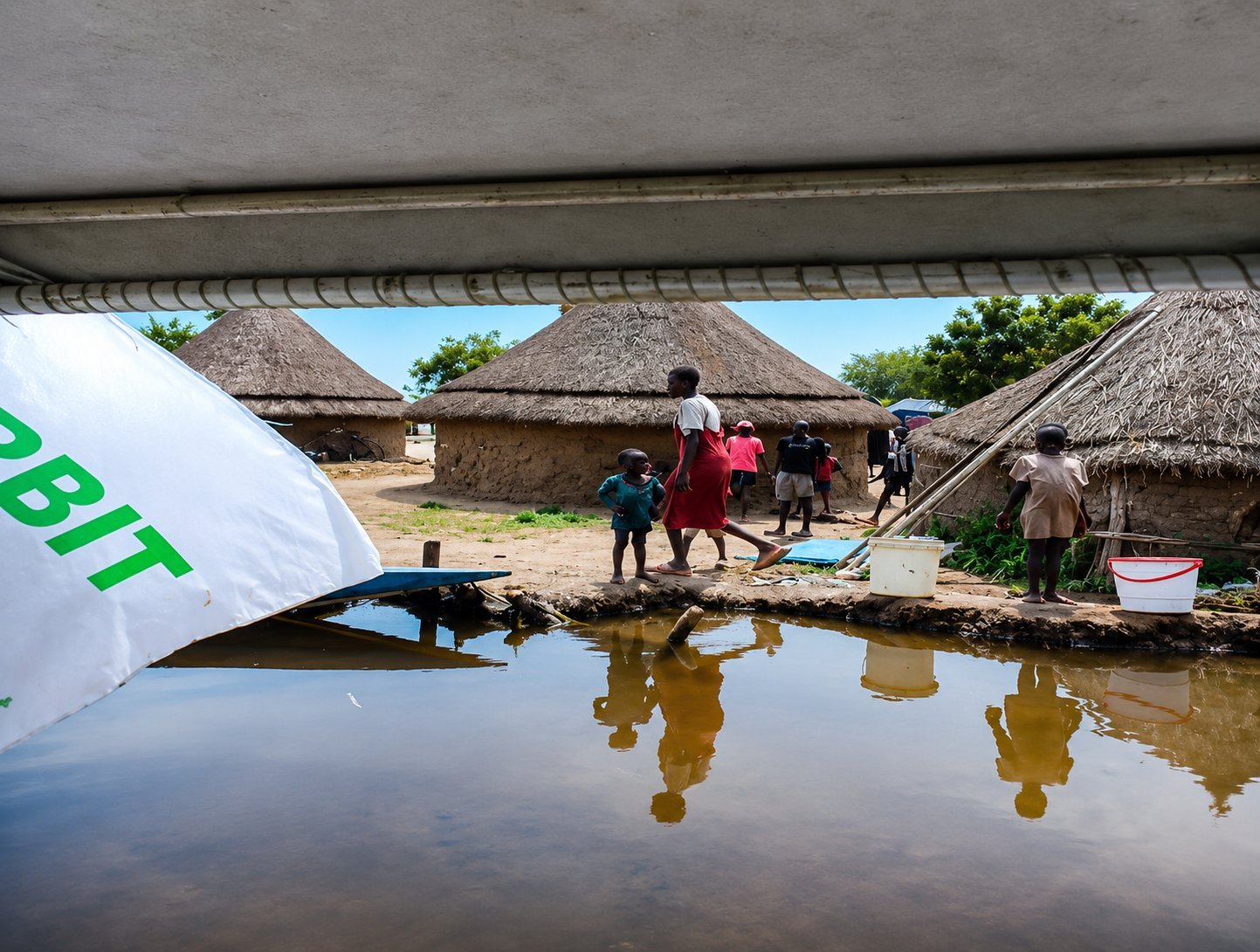 Flood-affected village in South Sudan
